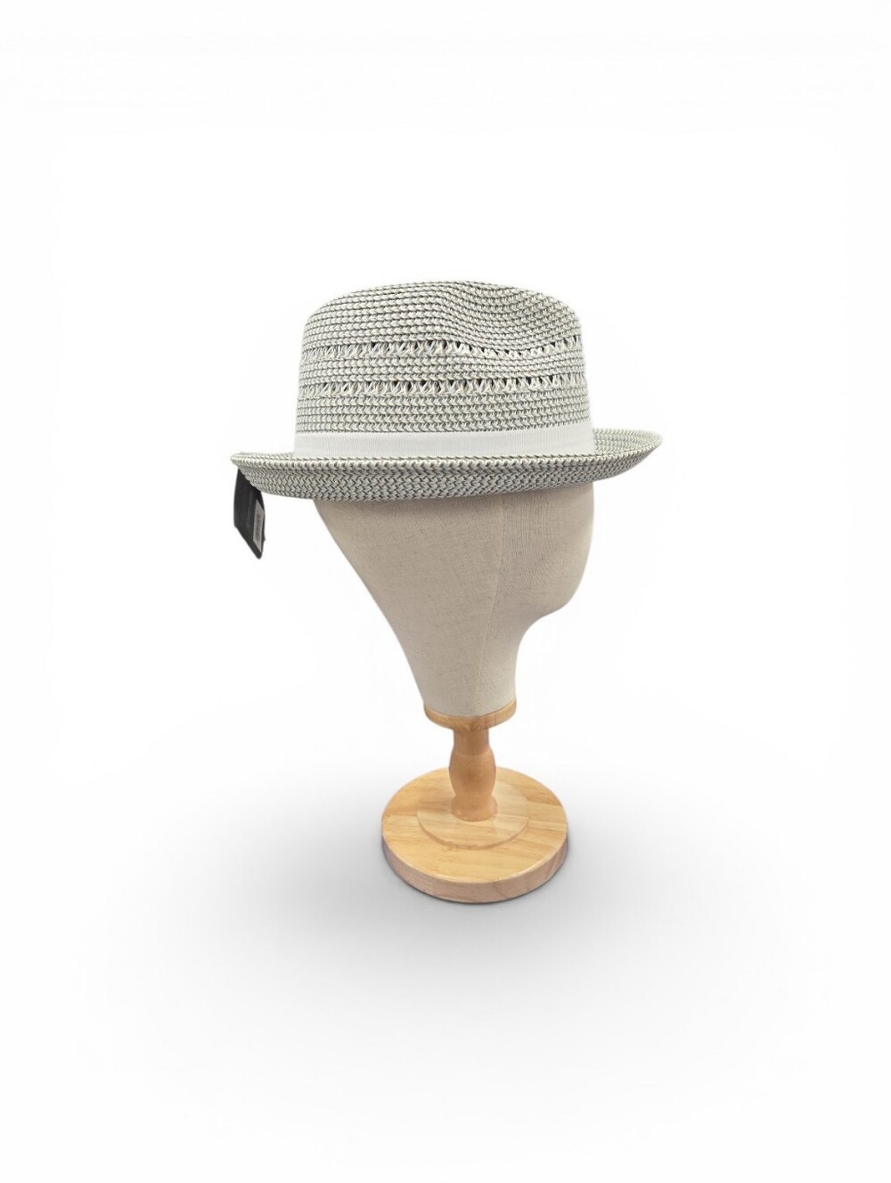 STACY ADAMS "ASHER" GREY PAPER BRAIDED STRAW FEDORA STYLE HAT. 11817 - Picture 3 of 7